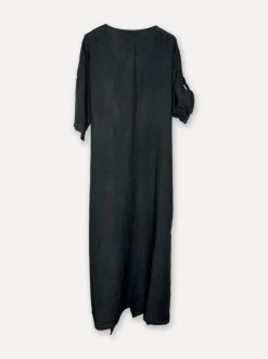 Linen wrap attitude dress, Dark Grey