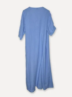 Linen wrap attitude dress, Sea Blue