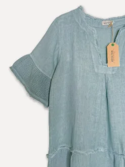 Lola Attitude Linen Dress, Rainy Blue