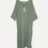 5704 Long Linen Dress, Army