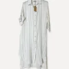Lungo Attitude Striped Linen Dress, Beige
