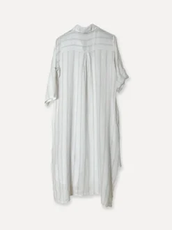 Lungo Attitude Striped Linen Dress, Beige