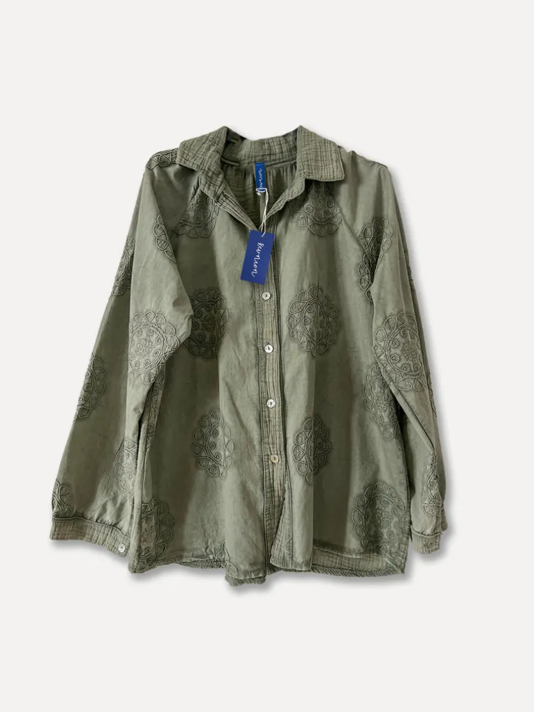 Mandala Shirt, Washed Army
