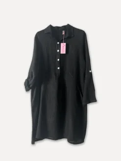 1351 Maria Shirt-Dress, Black