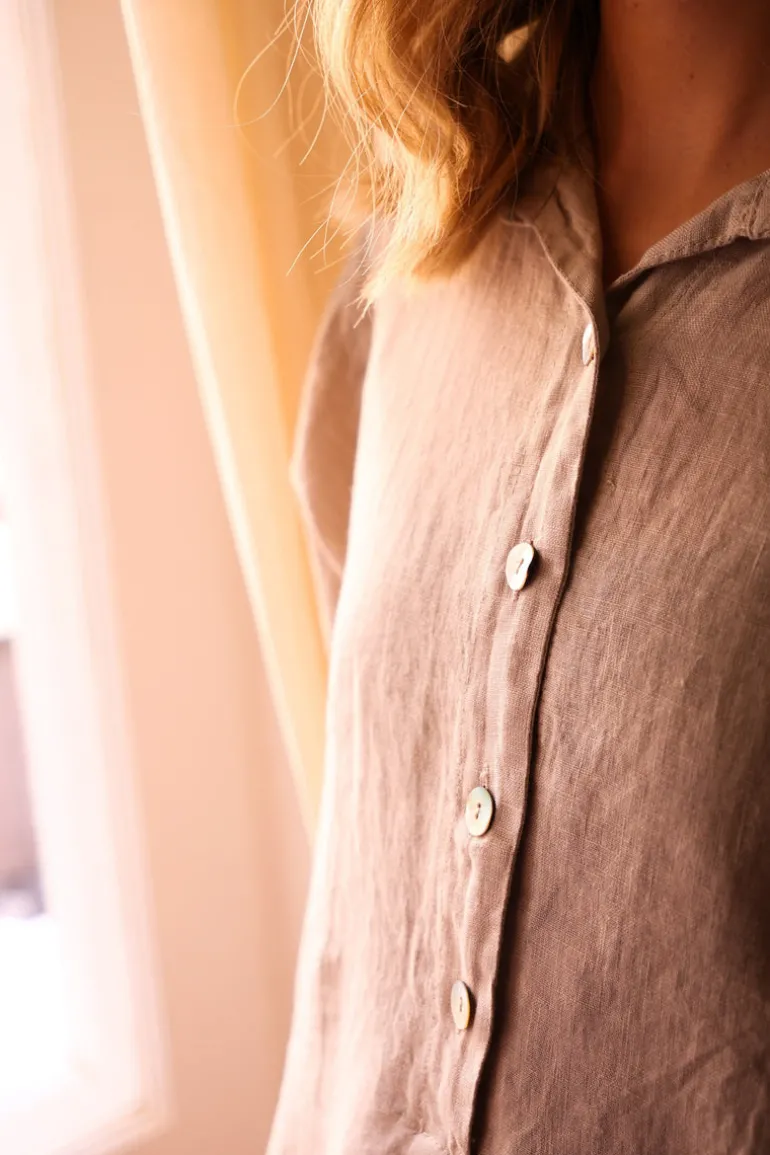 1351 Maria Shirt-Dress,Taupe