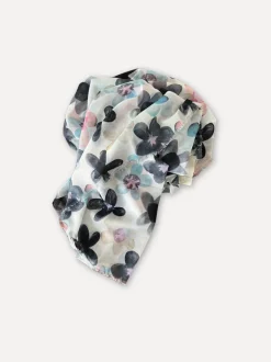 Mary Q Flowers Scarf, Black