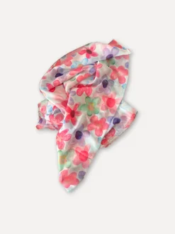 Mary Q Flowers Scarf, Coral