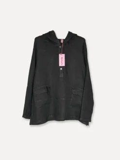 7069 Matros Hoodie Linen Shirt, Dark Grey