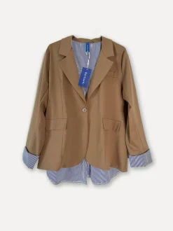 New Year Blazer, Taupe