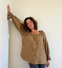 Ofelia Blouse, Dark Taupe