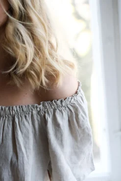 3429 Off-Shoulder Dress, Beige