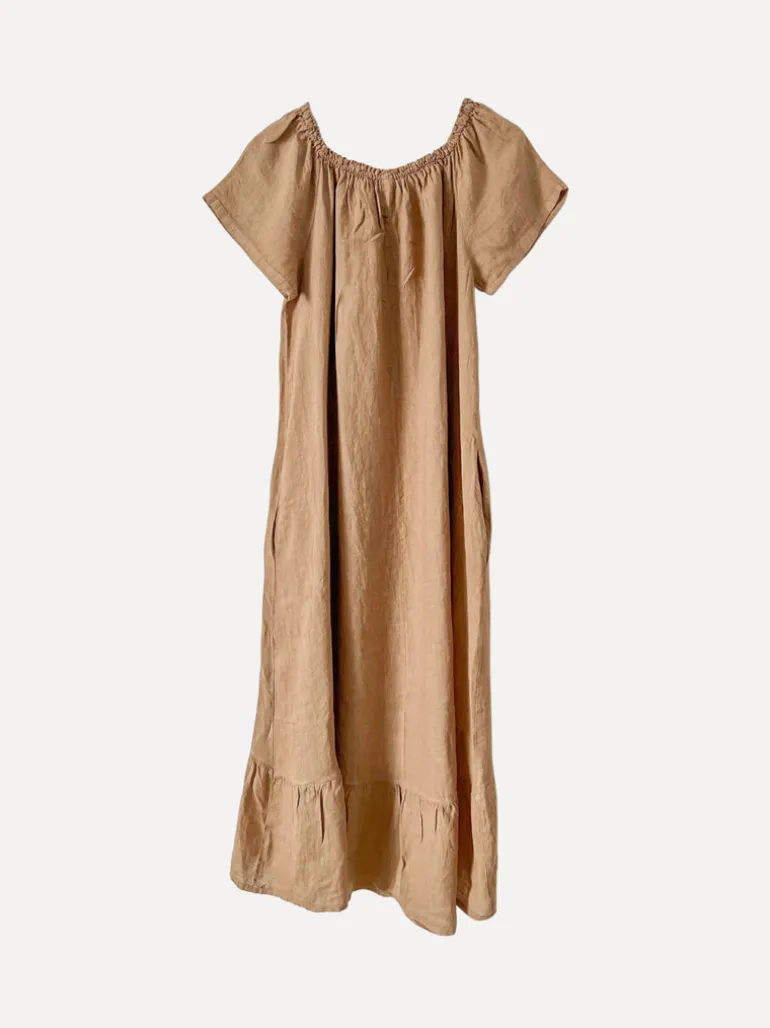 3429 Off-Shoulder Dress, Castagno