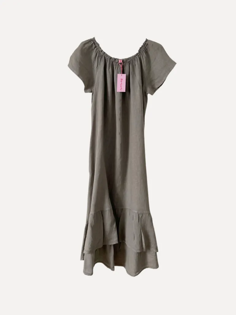 3429 Off-Shoulder Dress, Taupe