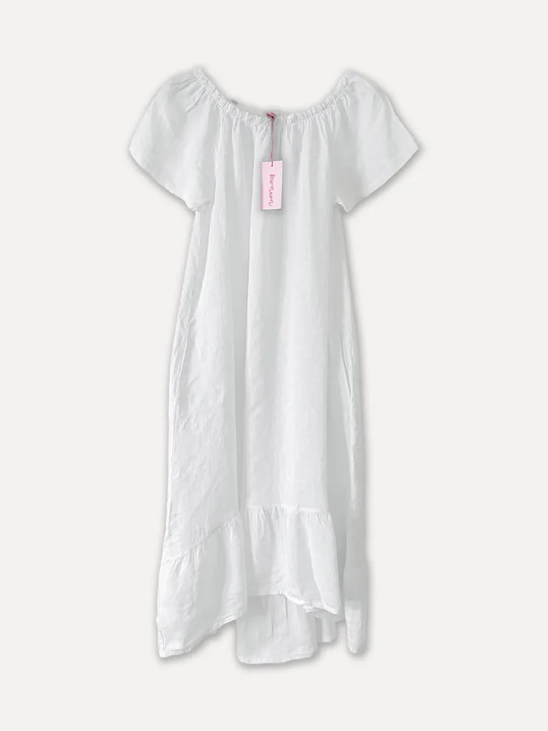 3429 Off-Shoulder Dress, White