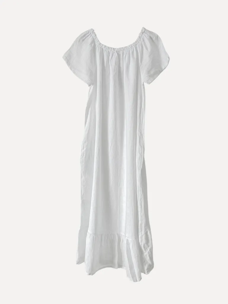 3429 Off-Shoulder Dress, White