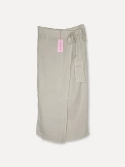 7218 Omlott Linen Skirt, Beige