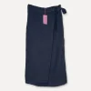 7218 Omlott Linen Skirt, Navy