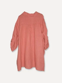 5443 Oversized Linen Shirt, Tomato