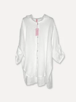 5443 Oversized Linen Shirt, White