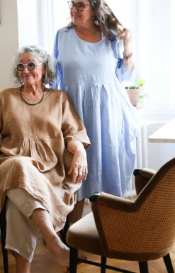 4958 Oversized Short Sleeves Dress, Sky Blue