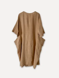 4958 Oversized Short Sleeves Dress, Castagno