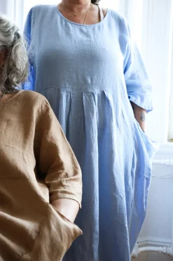 4958 Oversized Short Sleeves Dress, Sky Blue