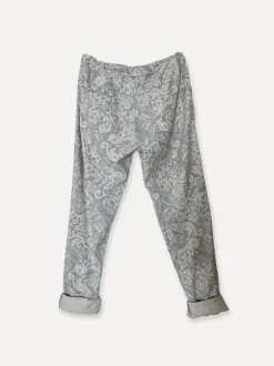 Paisley Box Pants, Denim/Beige