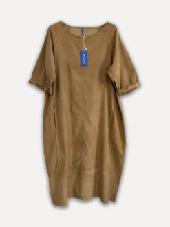 Perla Winter Cord Dress, Dark Taupe