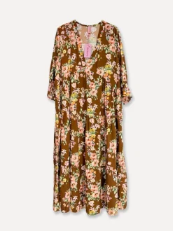 Rimini Viscose Maxi Dress, Brown