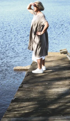 Rosa Wild Attitude Linen Dress, Taupe