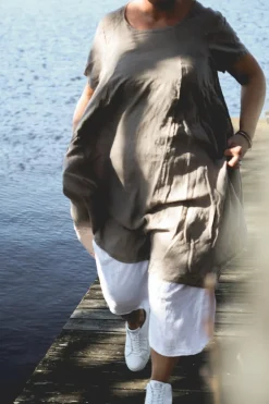 Rosa Wild Attitude Linen Dress, Taupe