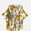 Rosy Balloon Shirt, White/Sunflower
