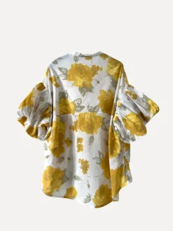 Rosy Balloon Shirt, White/Sunflower