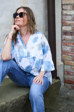 Rosyposy Love Blouse, White/Blue