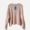 72610 - Round Neck Spring Sweater, Dusty Pink