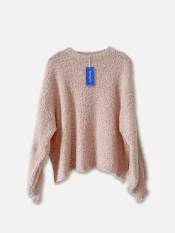 72610 - Round Neck Spring Sweater, Dusty Pink