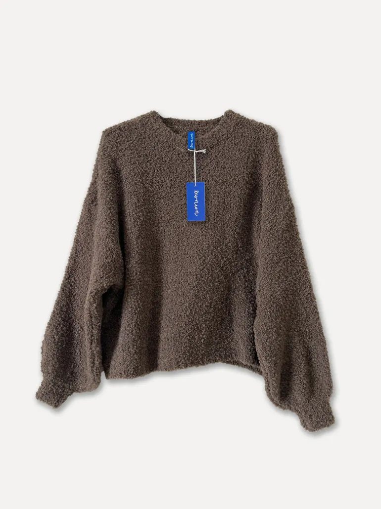 72610 - Round Neck Spring Sweater, Brown