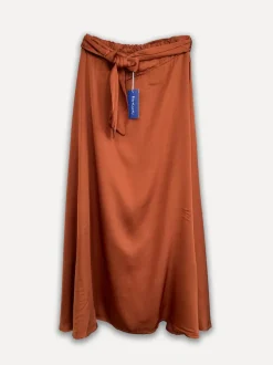 Sally Silk Skirt, Tobacco