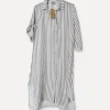 Savona Striped Attitude Linen Dress, Coffee