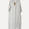 Savona Striped Attitude Linen Dress, Beige