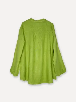 Smock Attitude Linen Blouse, Olive Green