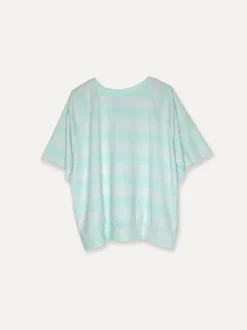 Stripey College T, Sky Blue/Aqua