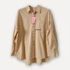 The Basic Button Cotton Shirt, Dark Beige